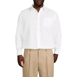 Men's Long Sleeve Straight Collar Broadcloth Dress Shirt