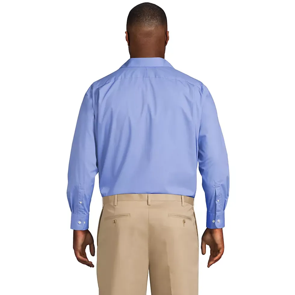 Men's Long Sleeve Straight Collar Broadcloth Dress Shirt