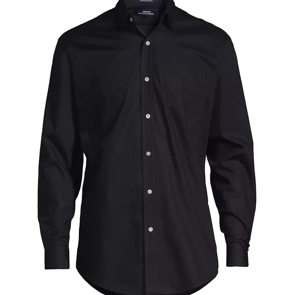 Men's Long Sleeve Straight Collar Broadcloth Dress Shirt