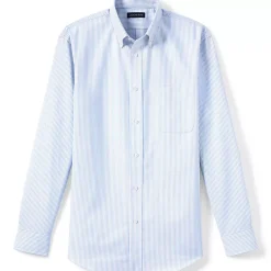 Men's Long Sleeve Striped Oxford Dress Shirt