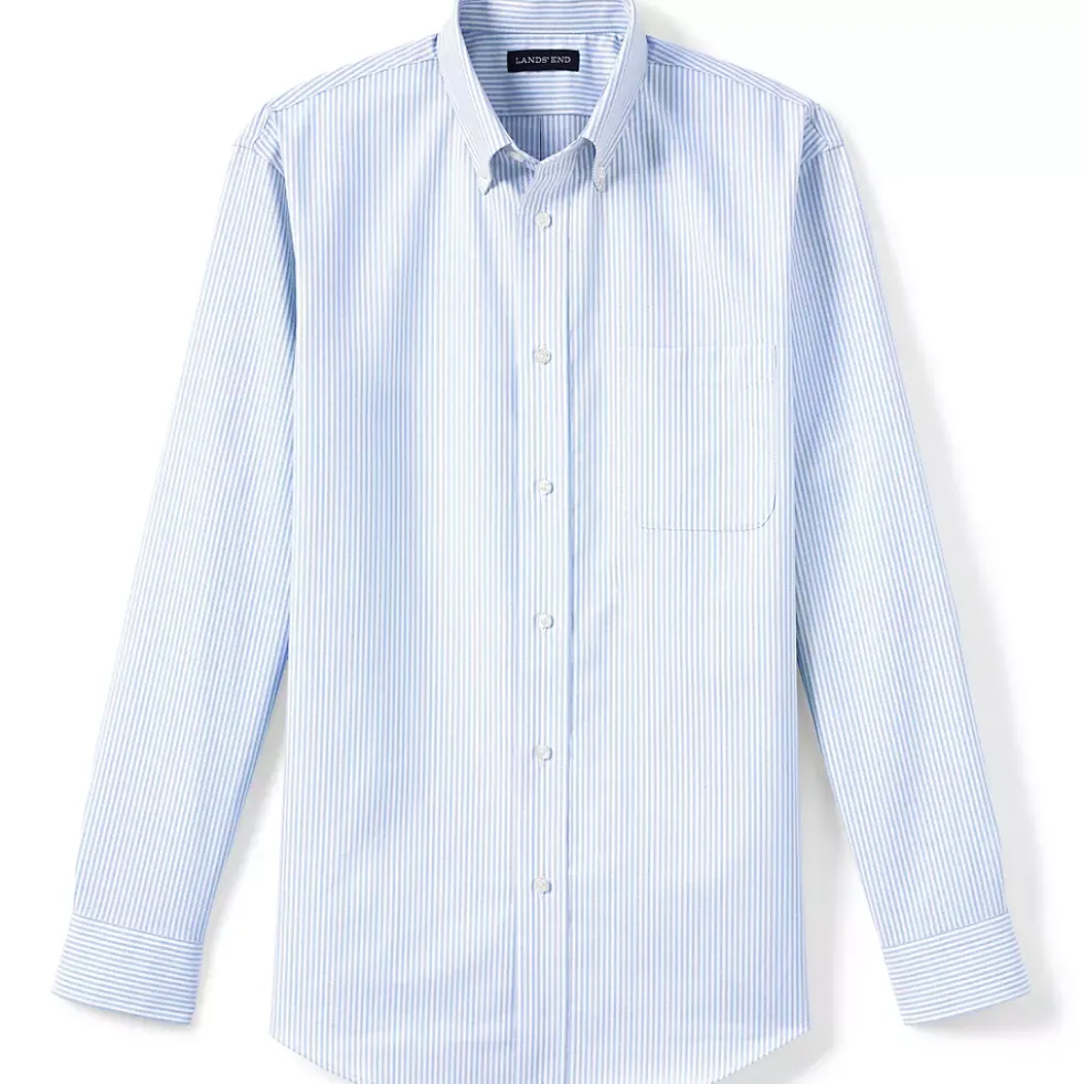 Men's Long Sleeve Striped Oxford Dress Shirt