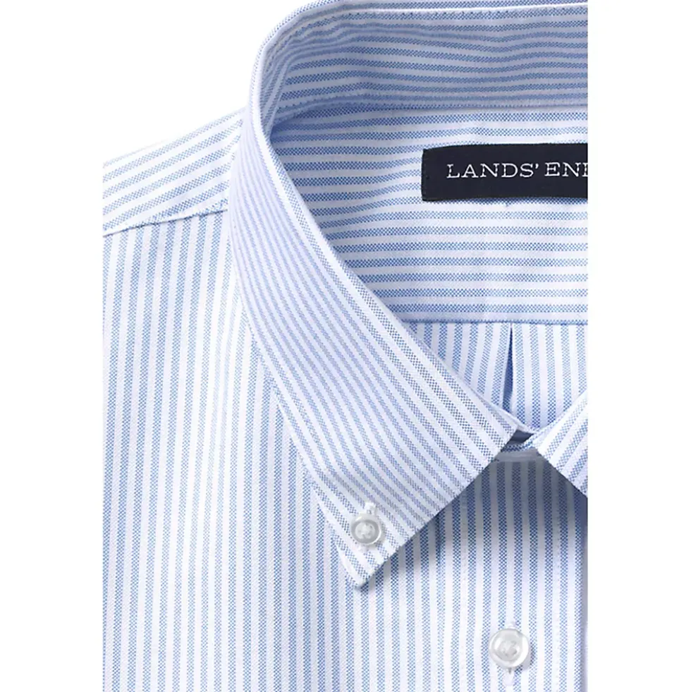 Men's Long Sleeve Striped Oxford Dress Shirt