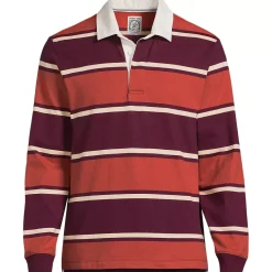 Men's Long Sleeve Stripe Rugby Shirt