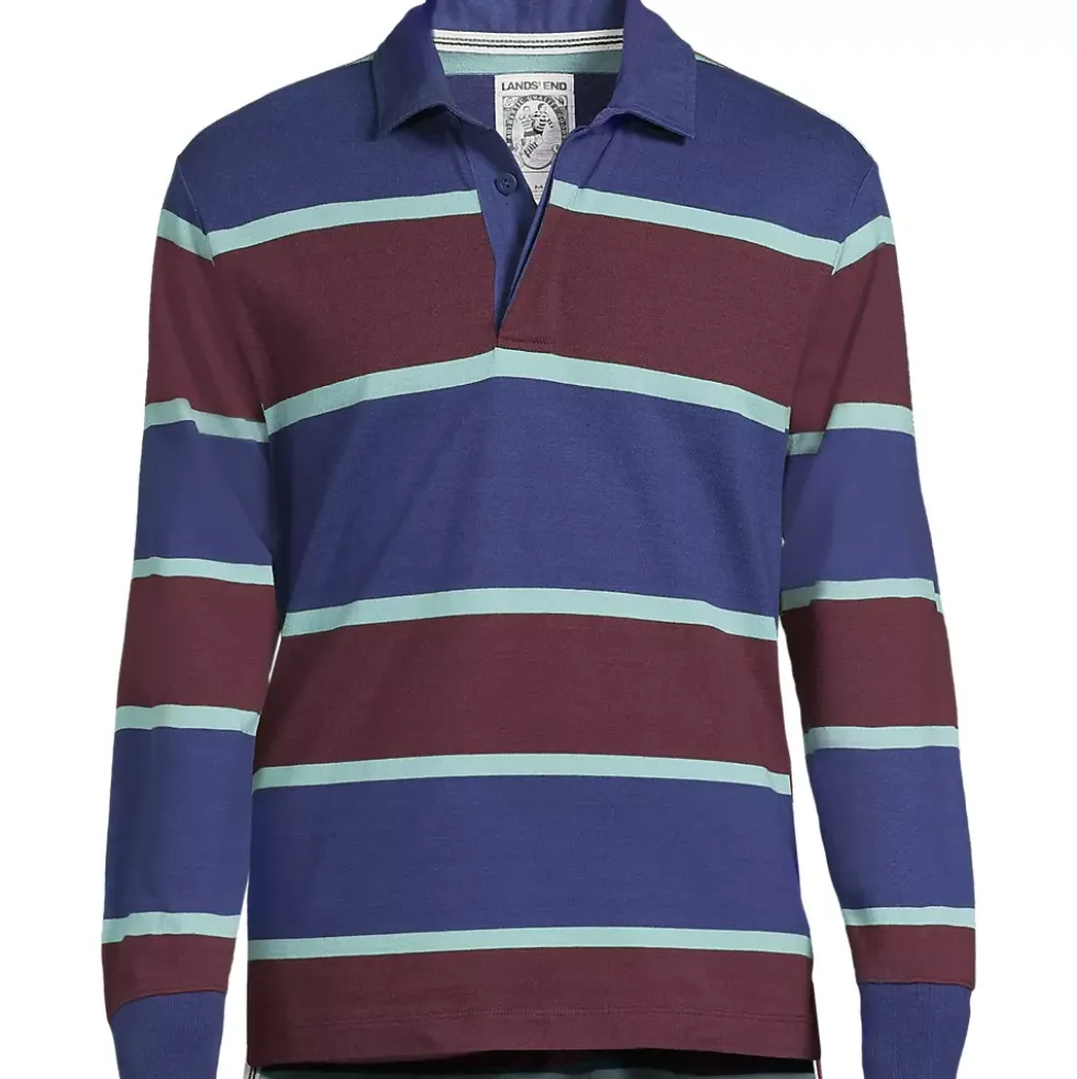 Men's Long Sleeve Stripe Rugby Shirt