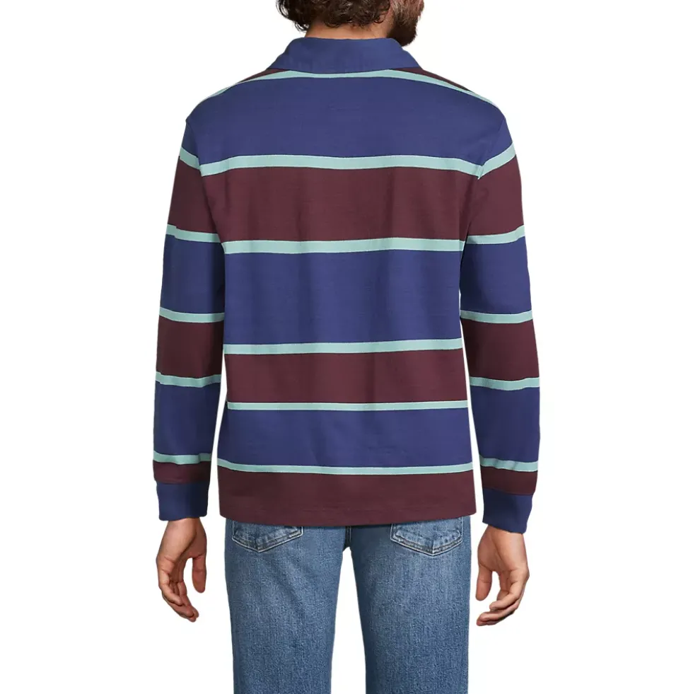 Men's Long Sleeve Stripe Rugby Shirt