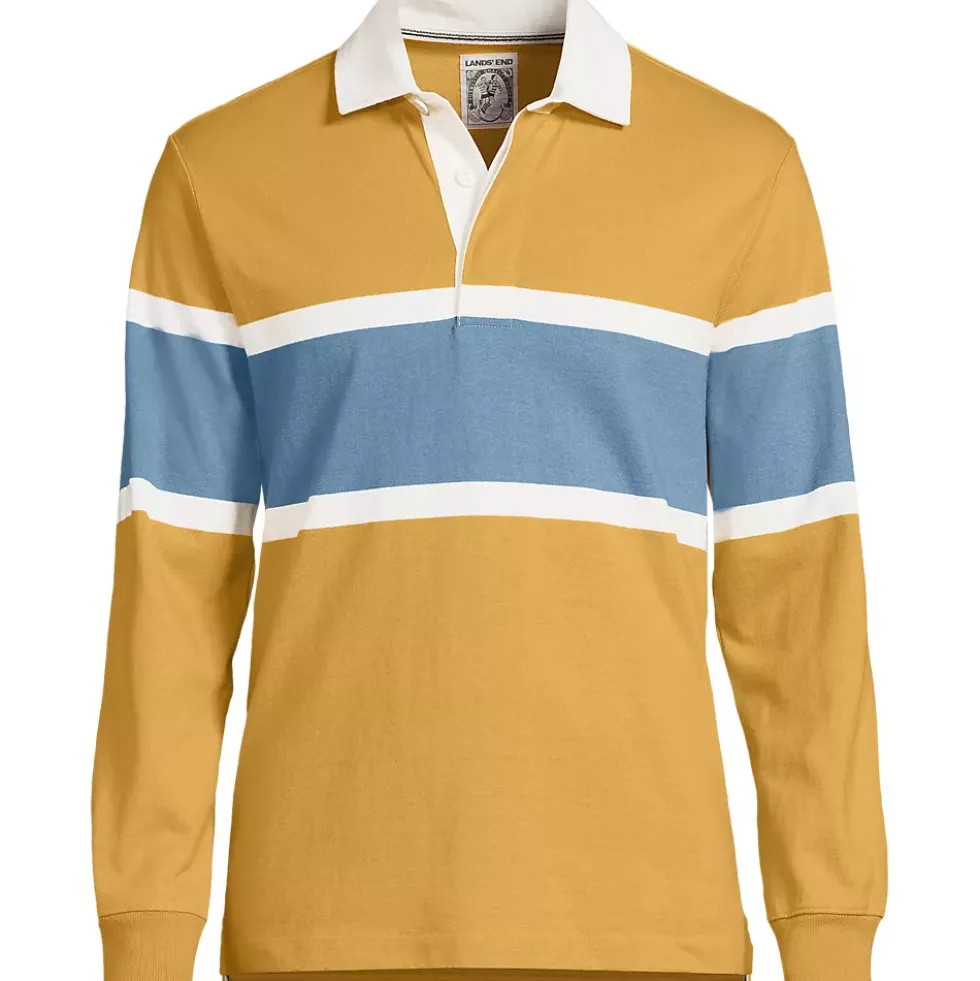 Men's Long Sleeve Stripe Rugby Shirt