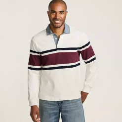 Men's Long Sleeve Stripe Rugby Shirt