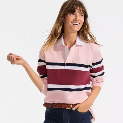Men's Long Sleeve Stripe Rugby Shirt