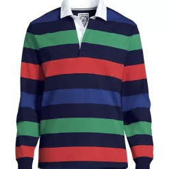 Men's Long Sleeve Stripe Rugby Shirt