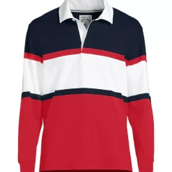 Men's Long Sleeve Stripe Rugby Shirt