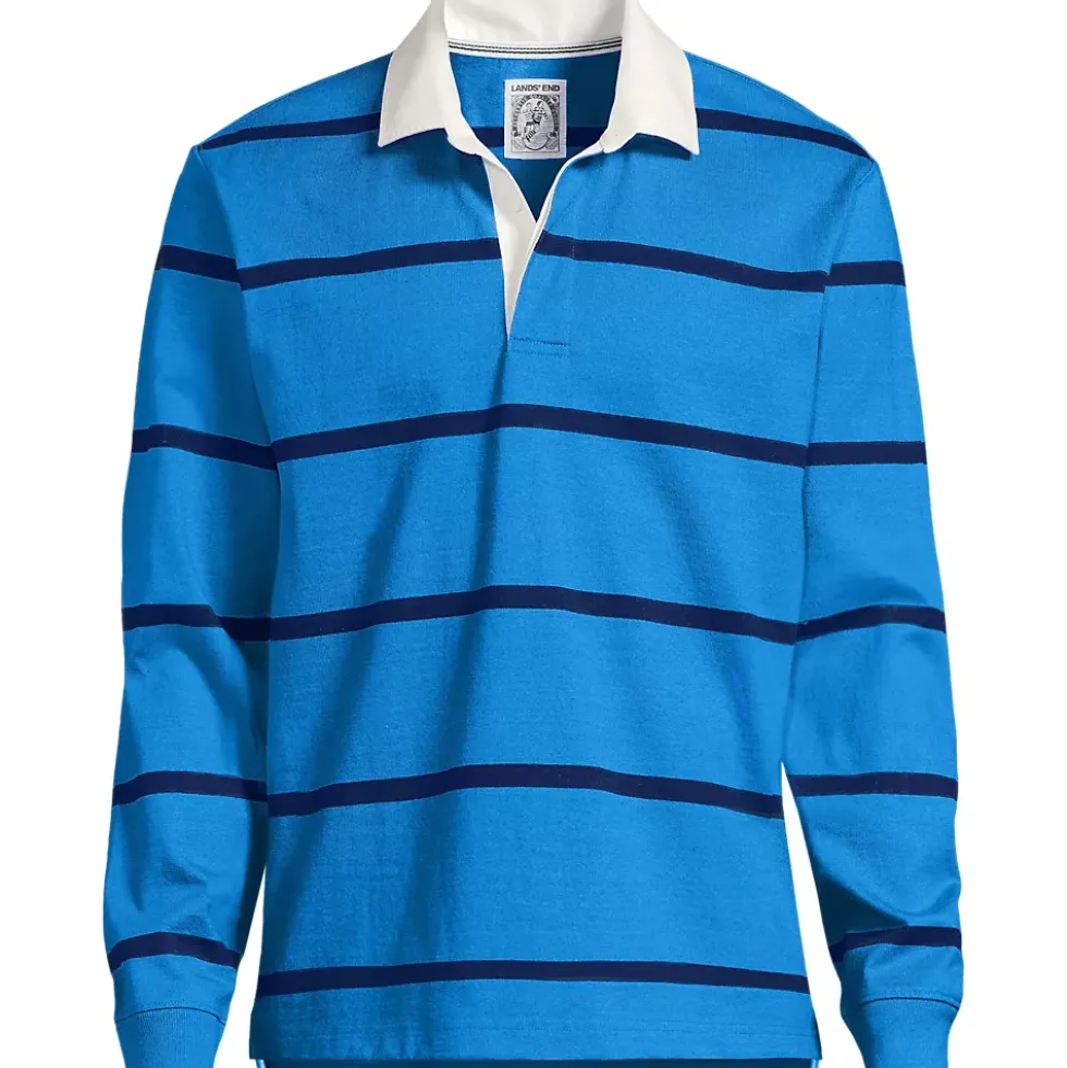Men's Long Sleeve Stripe Rugby Shirt