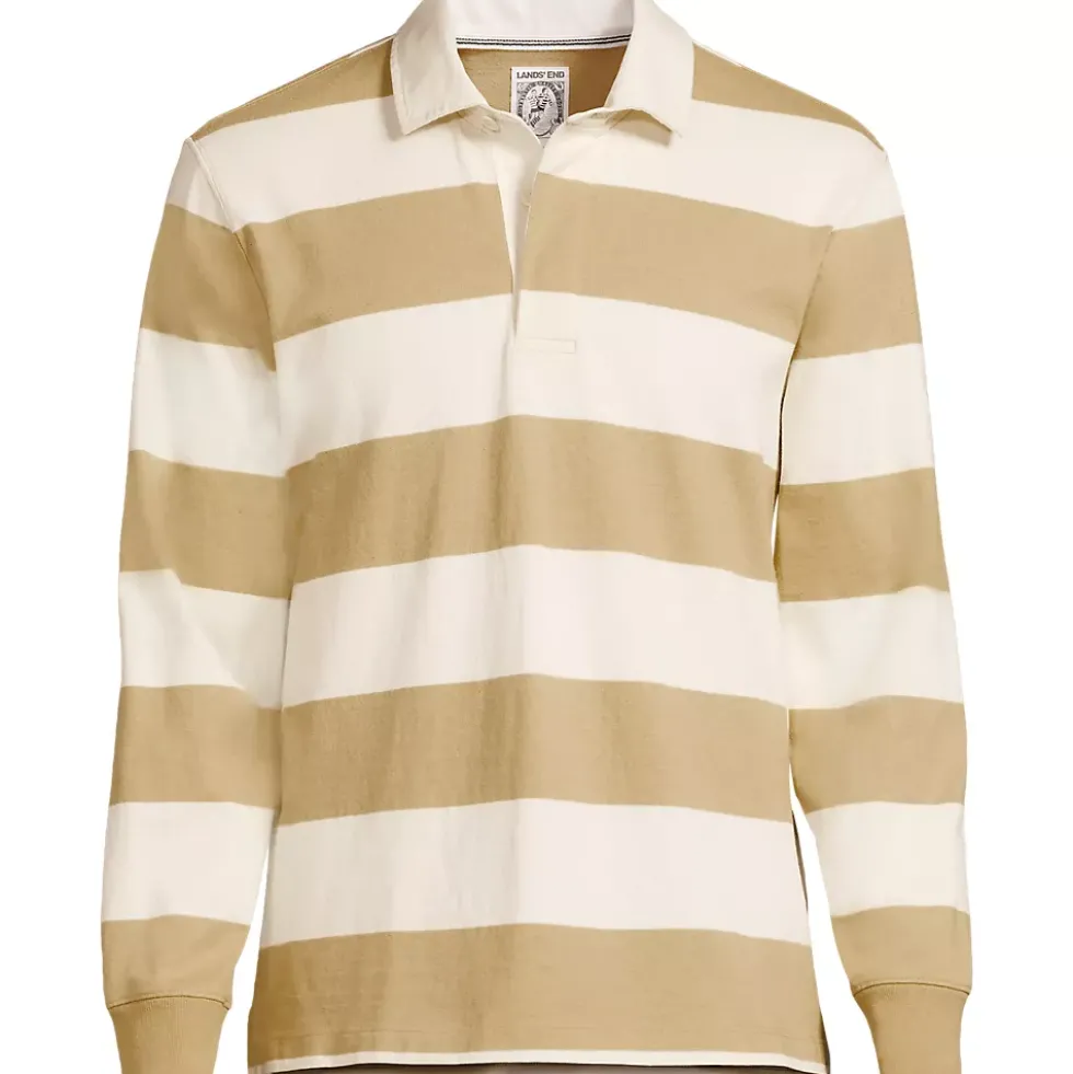 Men's Long Sleeve Stripe Rugby Shirt