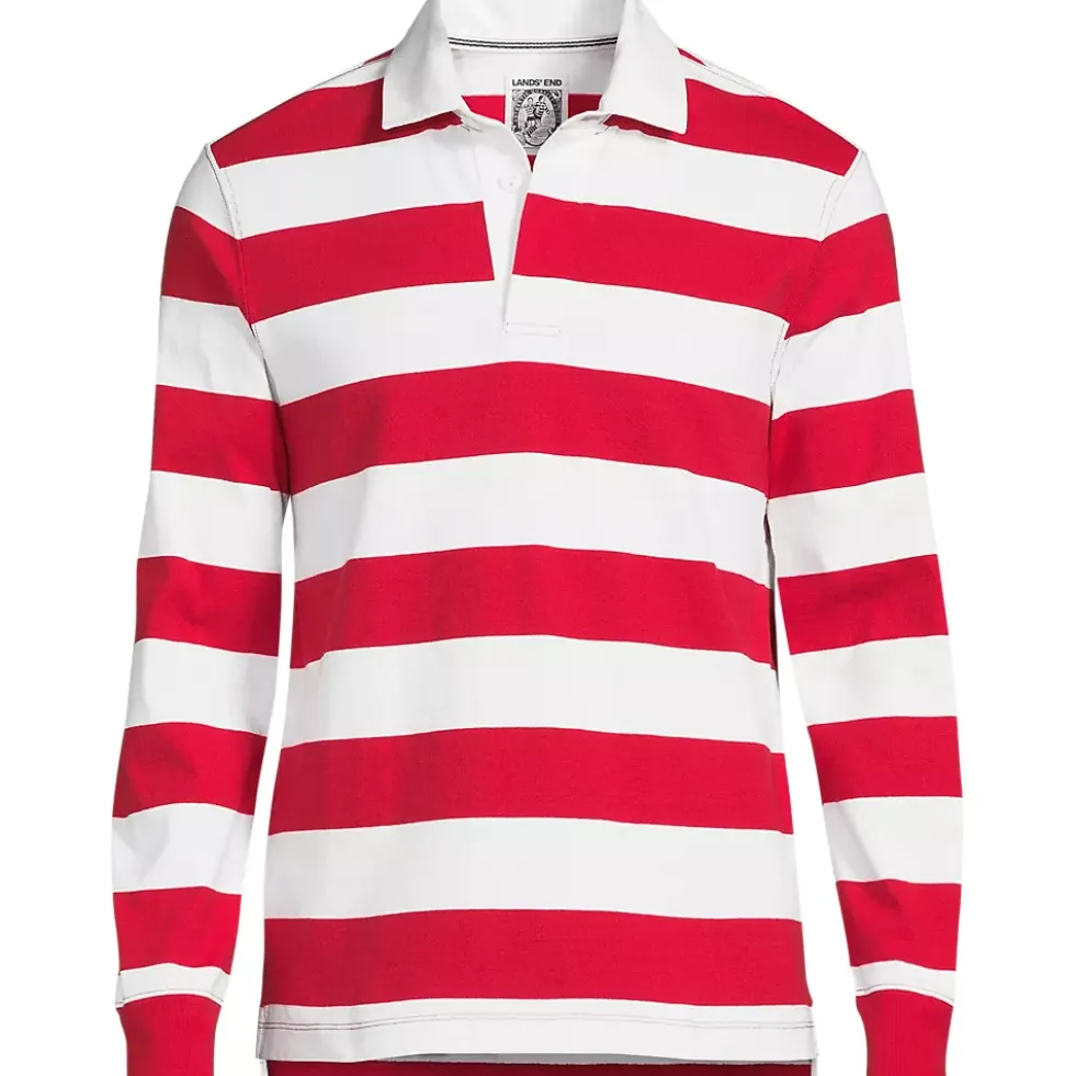 Men's Long Sleeve Stripe Rugby Shirt