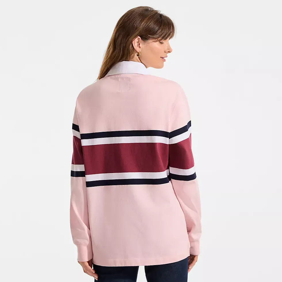 Men's Long Sleeve Stripe Rugby Shirt