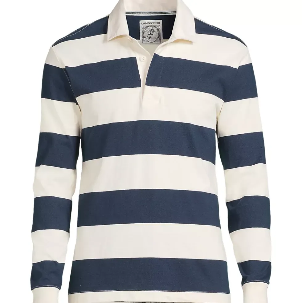 Men's Long Sleeve Stripe Rugby Shirt