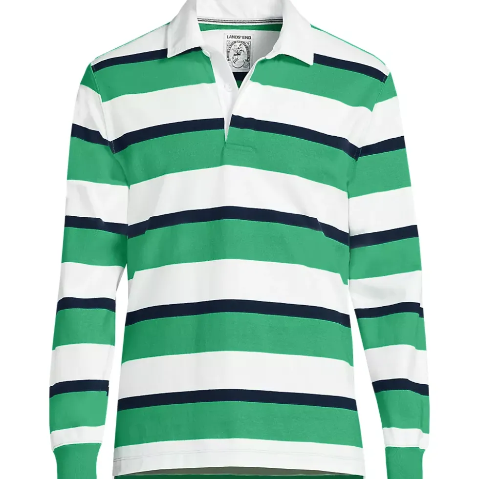 Men's Long Sleeve Stripe Rugby Shirt