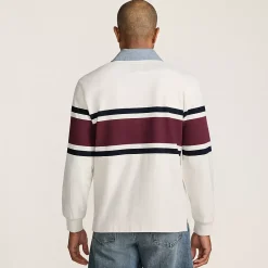 Men's Long Sleeve Stripe Rugby Shirt