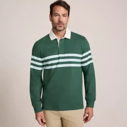 Men's Long Sleeve Stripe Rugby Shirt