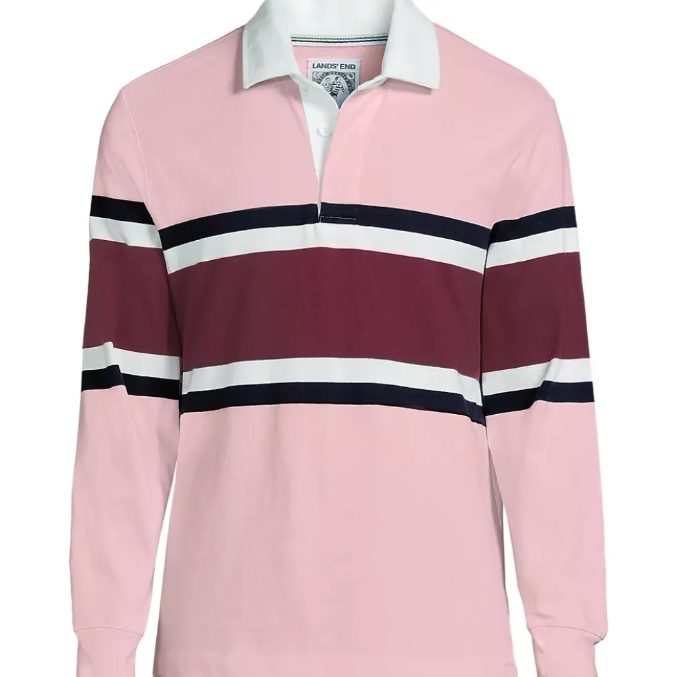 Men's Long Sleeve Stripe Rugby Shirt