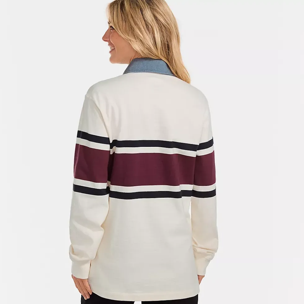 Men's Long Sleeve Stripe Rugby Shirt