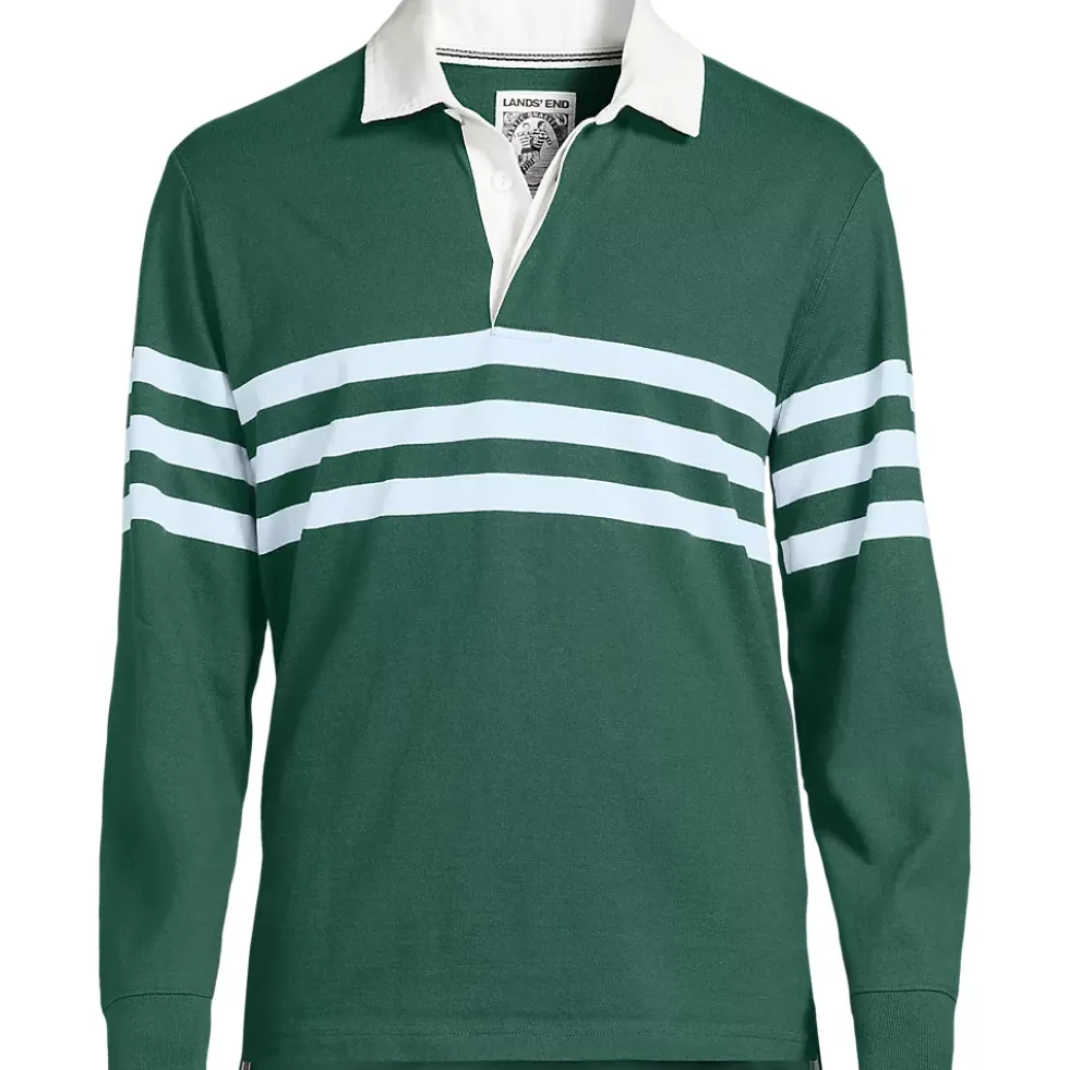 Men's Long Sleeve Stripe Rugby Shirt