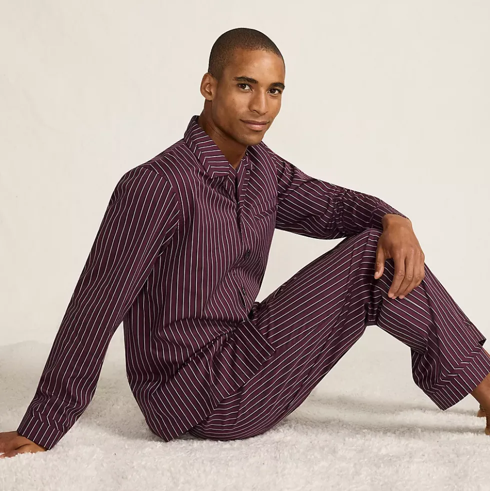 Men's Long Sleeve Temperature Regulating Woven Sleep Set