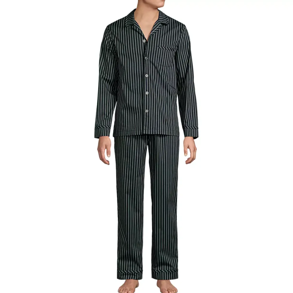 Men's Long Sleeve Temperature Regulating Woven Sleep Set