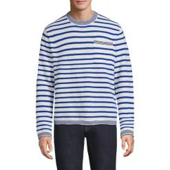 Men's Long Sleeve Textured Cotton Crewneck Sweater
