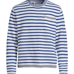 Men's Long Sleeve Textured Cotton Crewneck Sweater