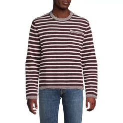 Men's Long Sleeve Textured Cotton Crewneck Sweater