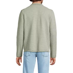 Men's Long Sleeve Textured Cotton Crewneck Sweater