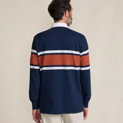 Men's Long Sleeve Textured Rugby Polo