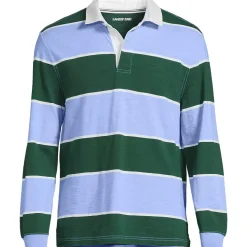 Men's Long Sleeve Textured Rugby Polo