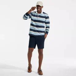 Men's Long Sleeve Textured Rugby Polo