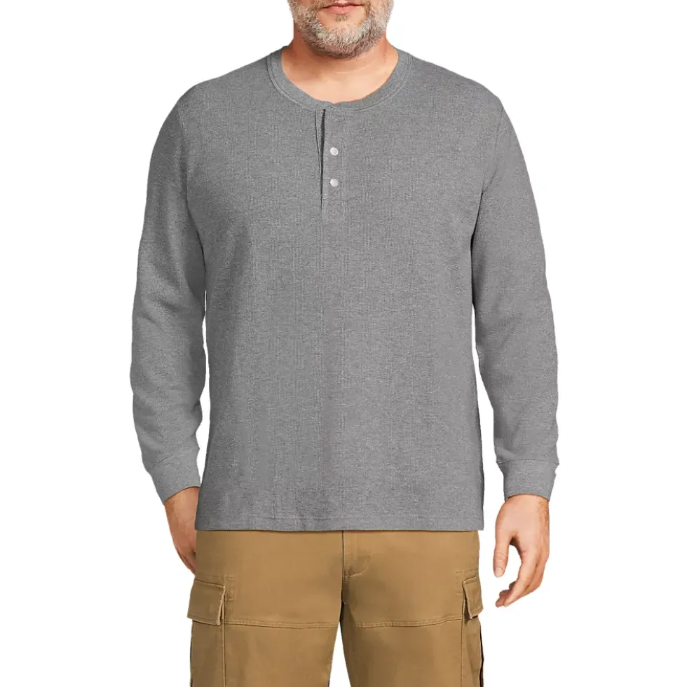 Men's Long Sleeve Thermal Waffle Henley