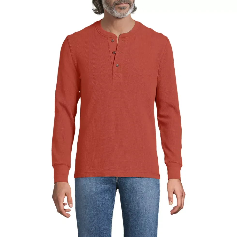 Men's Long Sleeve Thermal Waffle Henley