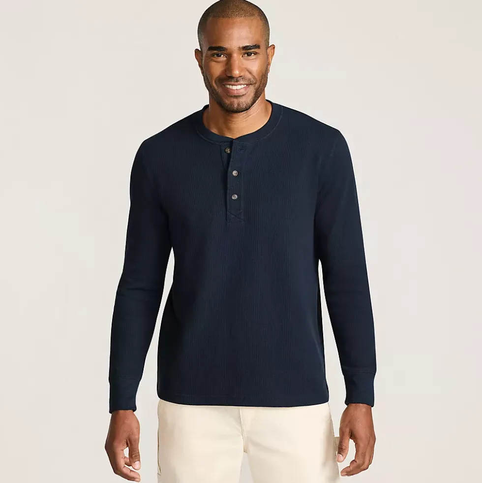 Men's Long Sleeve Thermal Waffle Henley