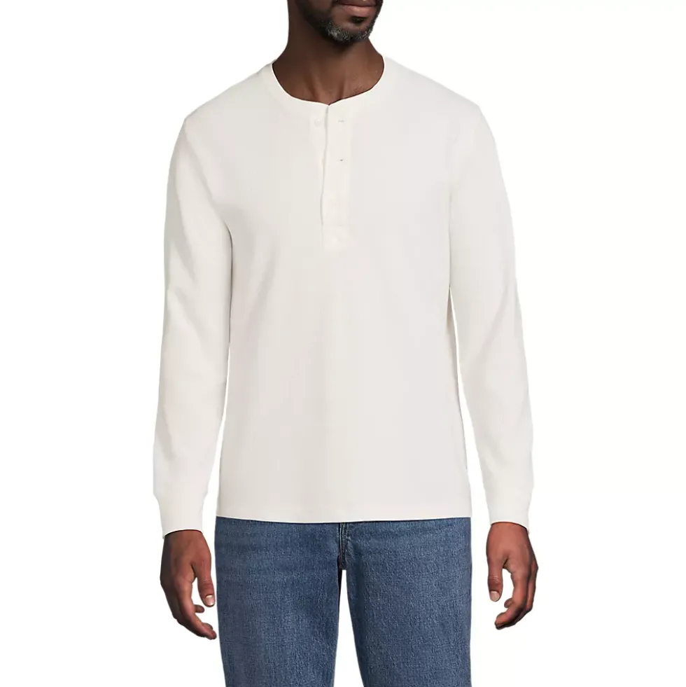 Men's Long Sleeve Thermal Waffle Henley