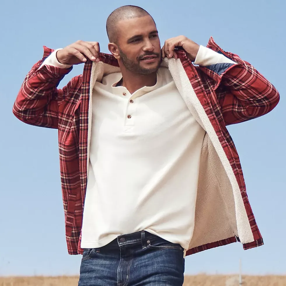 Men's Long Sleeve Thermal Waffle Henley