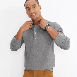 Men's Long Sleeve Thermal Waffle Henley