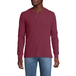 Men's Long Sleeve Thermal Waffle Henley