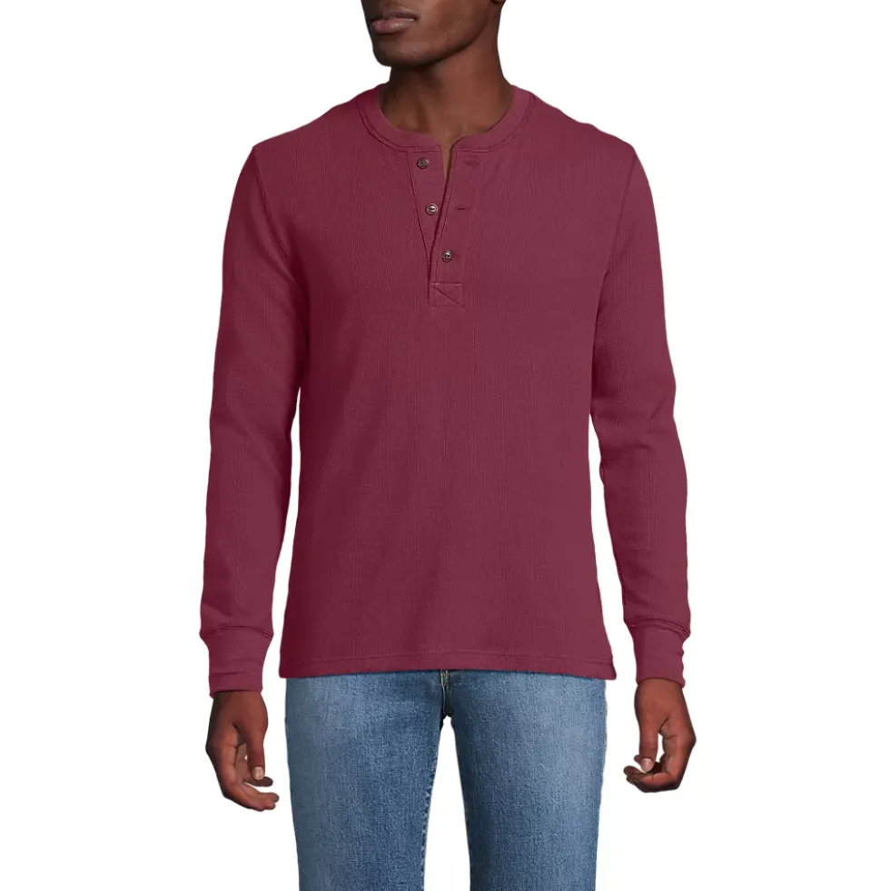 Men's Long Sleeve Thermal Waffle Henley