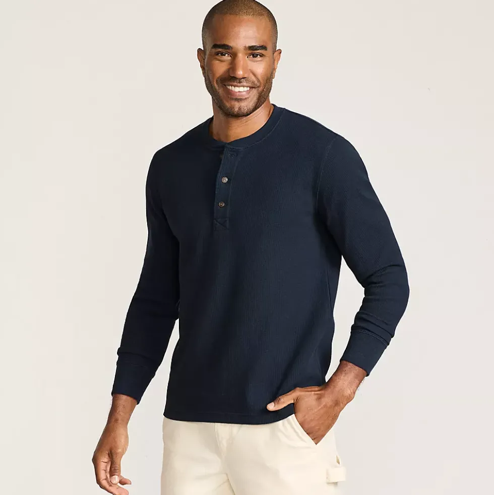 Men's Long Sleeve Thermal Waffle Henley