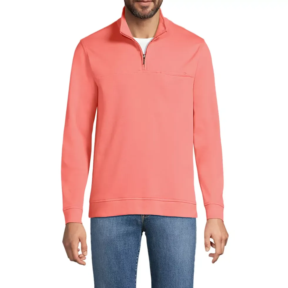 Men's Long Sleeve Travel Kit Pique Quarter Zip