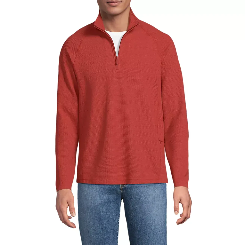 Men's Long Sleeve Waffle Quarter Zip