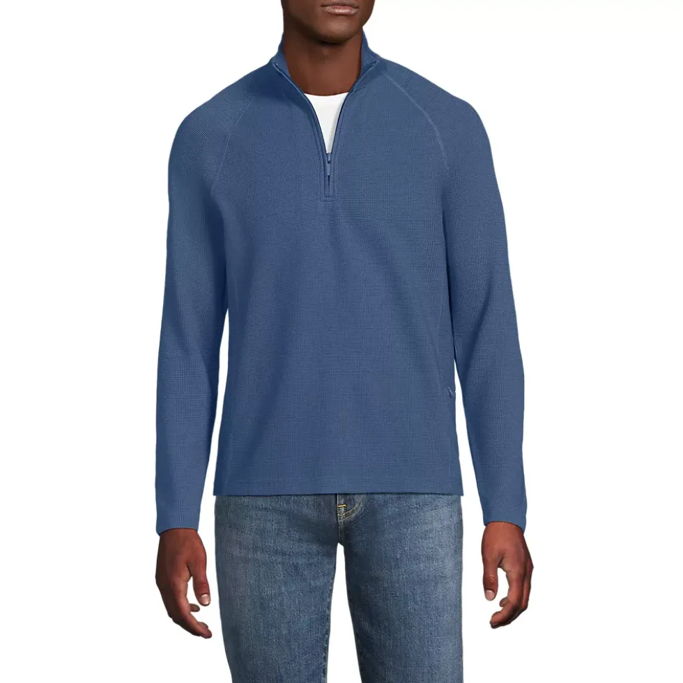 Men's Long Sleeve Waffle Quarter Zip