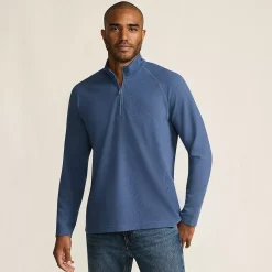 Men's Long Sleeve Waffle Quarter Zip