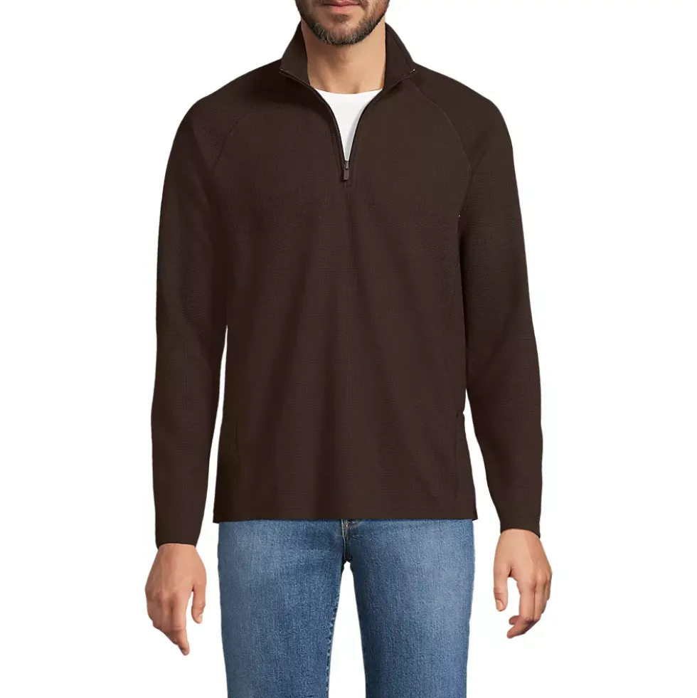 Men's Long Sleeve Waffle Quarter Zip