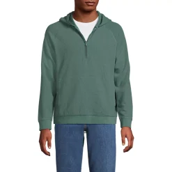Men's Long Sleeve Waffle Quarter Zip Hoodie