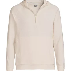 Men's Long Sleeve Waffle Quarter Zip Hoodie